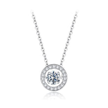 Load image into Gallery viewer, 925 Sterling Silver Moissanite Pendant Necklace for Women - 40+5cm, White Gold Plated, Elegant Jewelry
