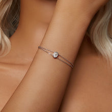 Load image into Gallery viewer, 925 Sterling Silver Moissanite 1 Carat Bracelet for Women - White Gold Plated, 150+60mm
