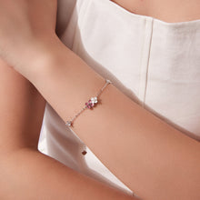 Load image into Gallery viewer, 925 Sterling Silver Enamel Charm Bracelet with Pavé CZ, 15+6cm for Women

