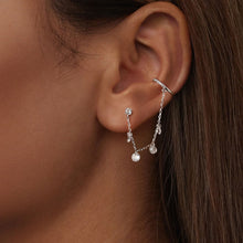 Load image into Gallery viewer, 925 Sterling Silver Earrings with Pave Setting CZ - White Gold Plated for Women
