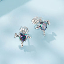 Load image into Gallery viewer, 925 Sterling Silver Earrings with Transparent Glass for Women
