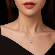 Load image into Gallery viewer, 925 Sterling Silver Moissanite Pendant Necklace for Women - 40+5cm, White Gold Plated, Elegant Jewelry
