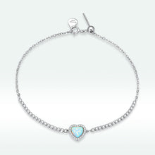 Load image into Gallery viewer, 925 Sterling Silver Adjustable Bracelet with Translucent Opal and CZ for Women
