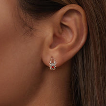 Load image into Gallery viewer, 925 Sterling Silver Earrings with Pavé Setting CZ and Enamel Process
