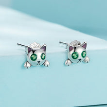Load image into Gallery viewer, 925 Sterling Silver Earrings with Enamel in Oxidized Finish
