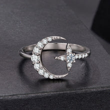 Load image into Gallery viewer, 925 Sterling Silver Moissanite 0.25cm White Gold Plated Ring - Size E for Women
