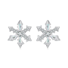 Load image into Gallery viewer, 925 Sterling Silver Earrings with Plated White Gold and CZ
