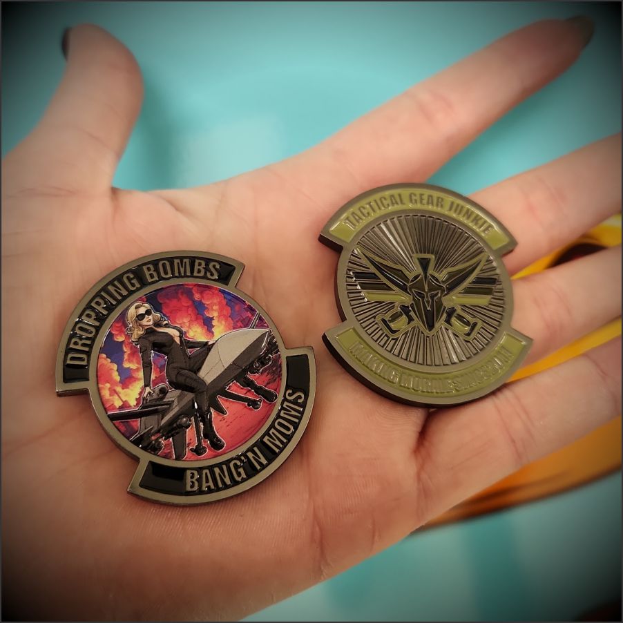 Tactical Gear Junkie - Dropping Bombs Bang'n Moms - Challenge Coin