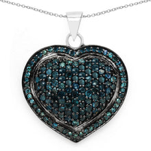 Load image into Gallery viewer, 1.25 Carat Genuine Blue Diamond .925 Sterling Silver Pendant
