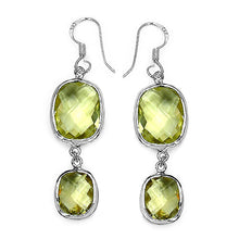 Load image into Gallery viewer, 25.74 Carat Genuine Lemon Quartz .925 Sterling Silver Earrings
