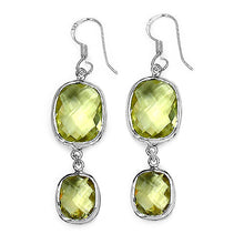 Load image into Gallery viewer, 25.74 Carat Genuine Lemon Quartz .925 Sterling Silver Earrings
