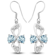 Load image into Gallery viewer, 5.06 Carat Genuine Blue Topaz and White Topaz .925 Sterling Silver Earrings
