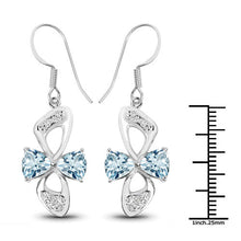 Load image into Gallery viewer, 5.06 Carat Genuine Blue Topaz and White Topaz .925 Sterling Silver Earrings
