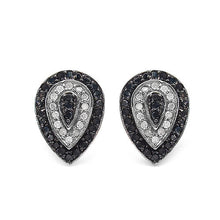 Load image into Gallery viewer, 0.47 Carat Genuine Black Diamond &amp; White Diamond .925 Sterling Silver Earrings
