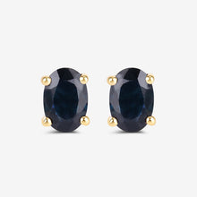 Load image into Gallery viewer, 0.96 Carat Genuine Blue Sapphire 10K Yellow Gold Earrings
