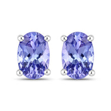 Load image into Gallery viewer, 0.88 Carat Genuine Tanzanite .925 Sterling Silver Earrings
