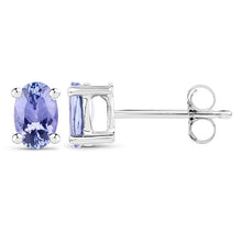 Load image into Gallery viewer, 0.88 Carat Genuine Tanzanite .925 Sterling Silver Earrings
