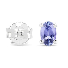 Load image into Gallery viewer, 0.88 Carat Genuine Tanzanite .925 Sterling Silver Earrings
