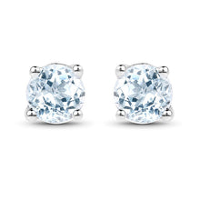 Load image into Gallery viewer, 0.64 Carat Genuine Blue Topaz .925 Sterling Silver Earrings
