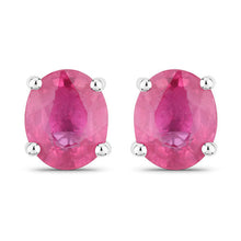 Load image into Gallery viewer, 0.60 Carat Genuine Ruby 14K White Gold Earrings
