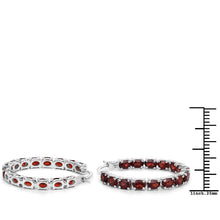 Load image into Gallery viewer, 6.00 Carat Genuine Garnet .925 Sterling Silver Earrings
