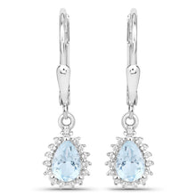 Load image into Gallery viewer, 2.00 Carat Genuine Blue Topaz and White Topaz .925 Sterling Silver Jewelry Set
