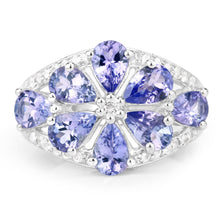 Load image into Gallery viewer, 3.24 Carat Genuine Tanzanite and White Topaz .925 Sterling Silver Ring
