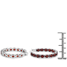 Load image into Gallery viewer, 6.00 Carat Genuine Garnet .925 Sterling Silver Earrings
