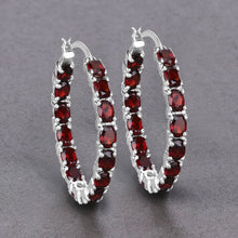 Load image into Gallery viewer, 6.00 Carat Genuine Garnet .925 Sterling Silver Earrings
