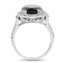 Load image into Gallery viewer, 5.80 Carat Genuine Smoky Quartz &amp; White Topaz .925 Sterling Silver Ring
