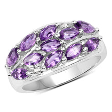 Load image into Gallery viewer, 1.67 Carat Genuine  Amethyst and White Topaz .925 Sterling Silver Ring
