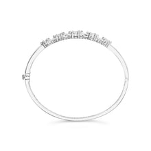 Load image into Gallery viewer, 14K White Gold 2 1/2 Cttw Diamond Graduating Floral Cluster Bangle Bracelet (H-I Color, SI1-SI2 Clarity) - Fits Wrists up to 7.25"

