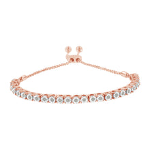 Load image into Gallery viewer, 10K Yellow Gold over .925 Sterling Silver 1/4 Cttw Miracle-Set Diamond 4â€-10â€ Adjustable Bolo Tennis Bracelet (I-J Color, I3 Clarity)

