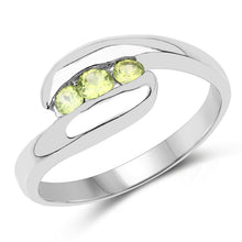 Load image into Gallery viewer, 0.56 Carat Genuine Peridot .925 Sterling Silver Ring
