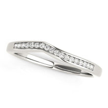 Load image into Gallery viewer, 14k White Gold Modern Curved Design Diamond Wedding Band (1/10 cttw)
