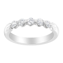 Load image into Gallery viewer, 14K White Gold 1/2 cttw Diamond 5-Stone Band Ring (H-I Clarity, SI2-I1 Color) - Size 7
