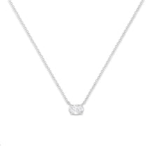 Load image into Gallery viewer, IGI Certified 10K White Gold 1/2 cttw Lab Grown Oval Shape Solitaire Diamond East West 18" Pendant Necklace (E-F Color, VS1-VS2 Clarity)
