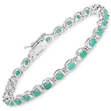 Load image into Gallery viewer, 3.78 Carat Genuine Emerald .925 Sterling Silver Bracelet
