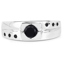 Load image into Gallery viewer, 0.56 Carat Genuine Black Diamond .925 Sterling Silver Ring
