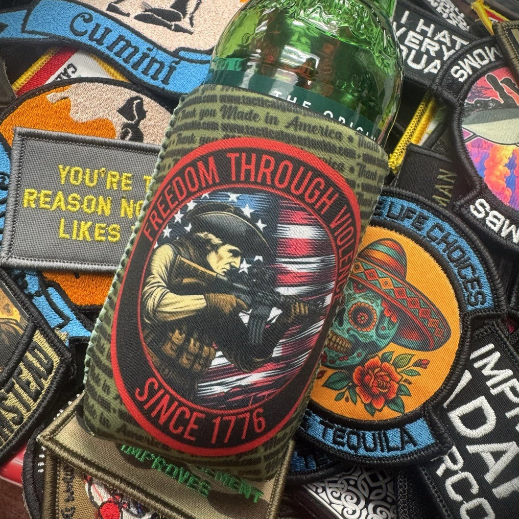 TGJ Neoprene TactiCooler - Freedom Through Violence Since 1776 - July 2025 POTM