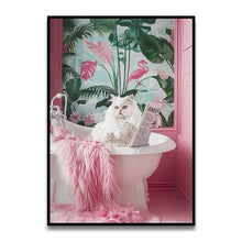 Load image into Gallery viewer, DecorBites™ Funny Cat Reading on Toilet Wall Art
