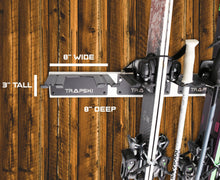 Load image into Gallery viewer, Garage Wall Rack Organizer for Yard Tools, Gear &amp; Equipment, Skis or Snowboard by Bindings
