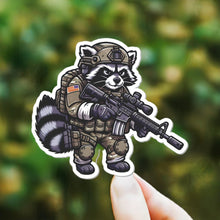 Load image into Gallery viewer, &quot;Street Cat Collection&quot; Patch 2 - Trash Panda - Tactical Raccoon - 3.5&quot; Sticker
