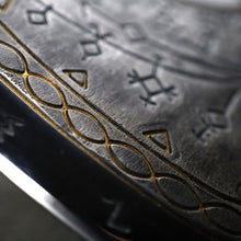 Load image into Gallery viewer, Handcrafted Leviathan axe with glow in the dark runes
