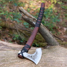 Load image into Gallery viewer, Handmade Norse axe ''Njord" with gently leather wrap

