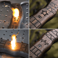 Load image into Gallery viewer, Handmade tomahawk "Dakuri" with tribal engraving
