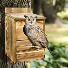 Load image into Gallery viewer, DecorBites™ Handmade Wooden Screech Owl House - Outdoor Nesting Box
