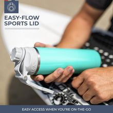 Load image into Gallery viewer, HYDRA™ 22OZ Water Bottle with Powder Coat Finish &amp; Silicone Grip Whale Tale Handle
