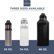 Load image into Gallery viewer, HYDRA™ 22OZ Water Bottle with Powder Coat Finish &amp; Silicone Grip Whale Tale Handle
