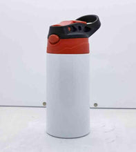 Load image into Gallery viewer, 12oz Blank Sublimation Sippy Cup White Straight Stainless Drinking Tumbler Sport Water Bottles with Handle
